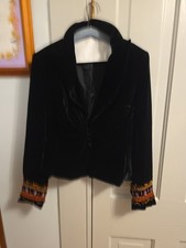 Kay Unger Women's Long sleeve Black 100  Silk Blazer/Jacket Sz 4