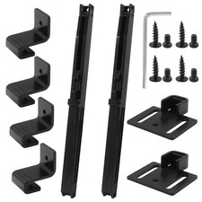 Coufce 2PCS Soft Close Barn Door Hardware Kit, Spring Buffer Damper Black