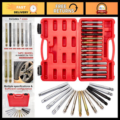 14Pcs Wheel Alignment Pin Guide Tool Set, Hub Positioning Rods & Tire Change Kit