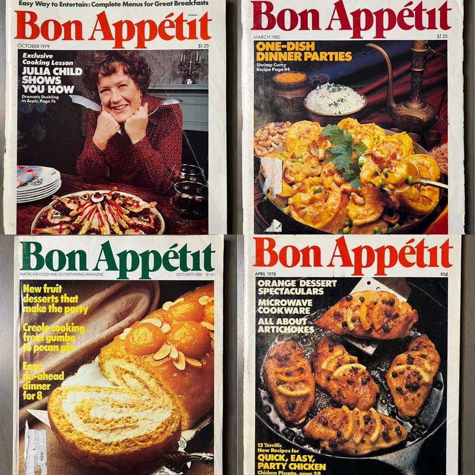 Bon Appetit Magazine Lot of 22 Issues 1978-1981 Julia Child Recipes ...
