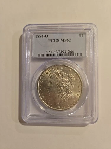 1884-O Morgan Silver Dollar $1 PCGS MS62 – New Orleans Mint