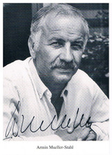 "Armin Mueller Stahl", schönes altes original Autogramm auf Autogrammkarte
