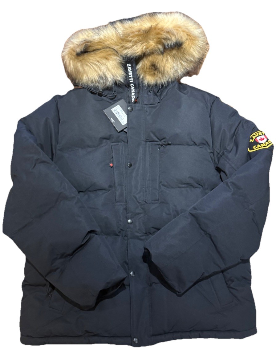 Zavetti Canada Men's Oshawa 2.0 Black Puffer Parka Jacket XL