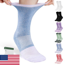 Bulinlulu Diabetic Socks Men Women 6 Pairs Non-Binding Crew Seamless Toe Sz 9-12