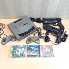 Sega Saturn Gray Console Japan with 2 Light Virtua Gun Controllers & 3 Games