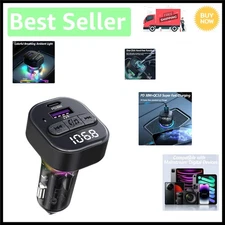 Elegant Bluetooth FM Transmitter for Car - Fast Charging & Hands-Free Calls