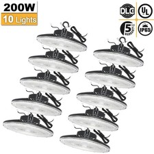 10Pack 200W Led UFO High Bay Light Warehouse Factory Commercial Industrial Light