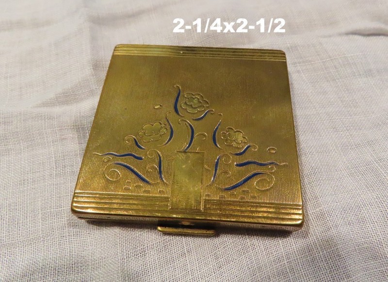 Vintage Bourjois ladies compact Evening in Paris makeup flowers mirror antique