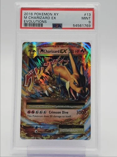 M CHARIZARD EX 2016 POKEMON XY EVOLUTIONS RARE HOLO 13/108 PSA 9 Q3078