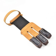 PMZ Archery Three Finger Suede Leather Glove for Recurve Bow Finger Guard