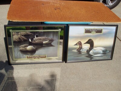 2 E&J BRANDY DUCKS UNLIMITED 1997 LESLIE +1994 KELLEY  LTD FRAMED 22 x 16 NICE