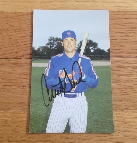 Postal de Barry Colla emitida por el equipo autógrafo firmado por Clint Hurdle New York Mets  - Imagen 1 de 3