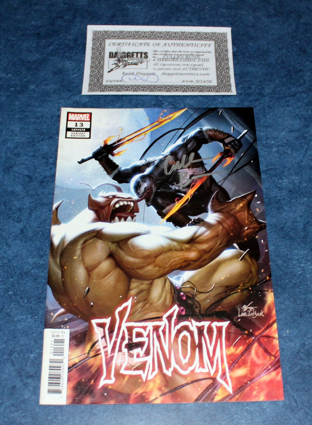 VENOM 13 INHYUK LEE ASGARDIAN variant signed CULLEN BUNN 1st app NEW