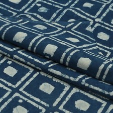 5 Yard Indigo Blue Fabric Cotton Hand Block Print Fabric for Craft, Dress Sewing