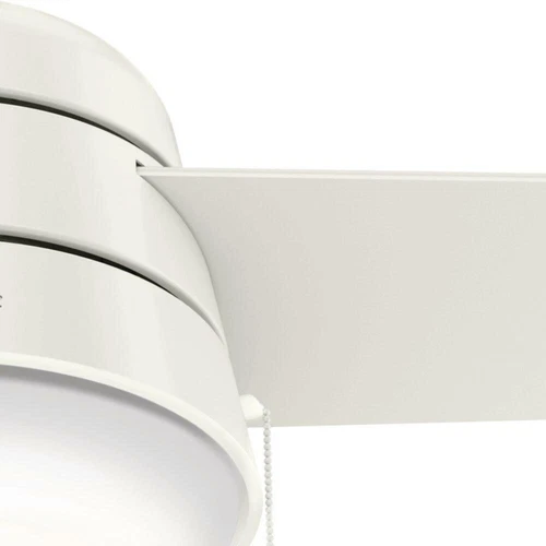 36" Small Room Fresh White Modern Glass Bowl Light Ceiling Fan Reversible Blade - Picture 6 of 10