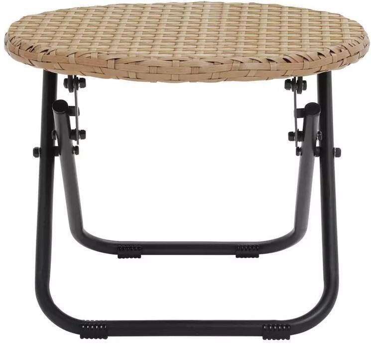 3 Piece Rattan Garden Bistro Set Natural Table & Chairs Patio Garden