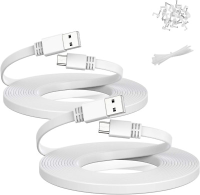 Micro USB Power Cable 20 FT (2 Pack),Flat Micro USB Charging Power Cord,Charger