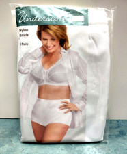 SIZE L/7 Underscore 3 Pack Womens Nylon Briefs Panties White Color JCPenney