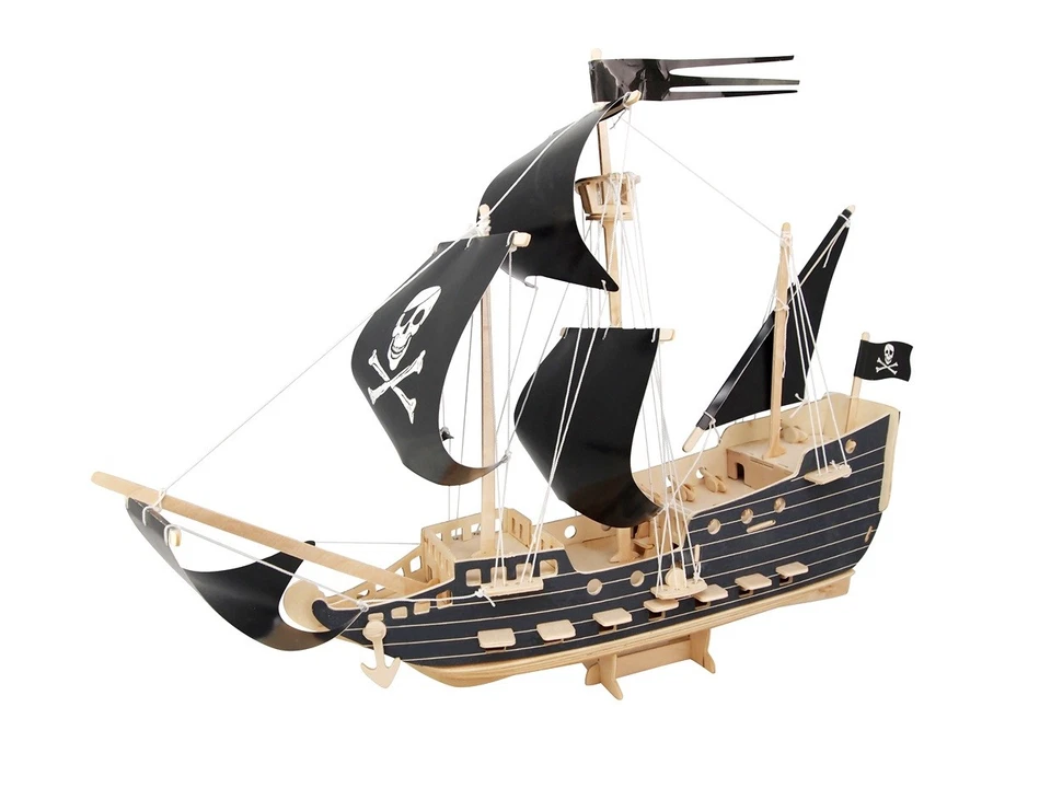 ETNA ILAWA Piratenschiff 3D Holzbausatz Schiff Boot Holz Steckpuzzle Holzpuzzle Bausatz See