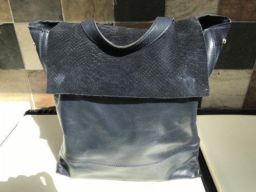 STOW London Designer Blue Leather 