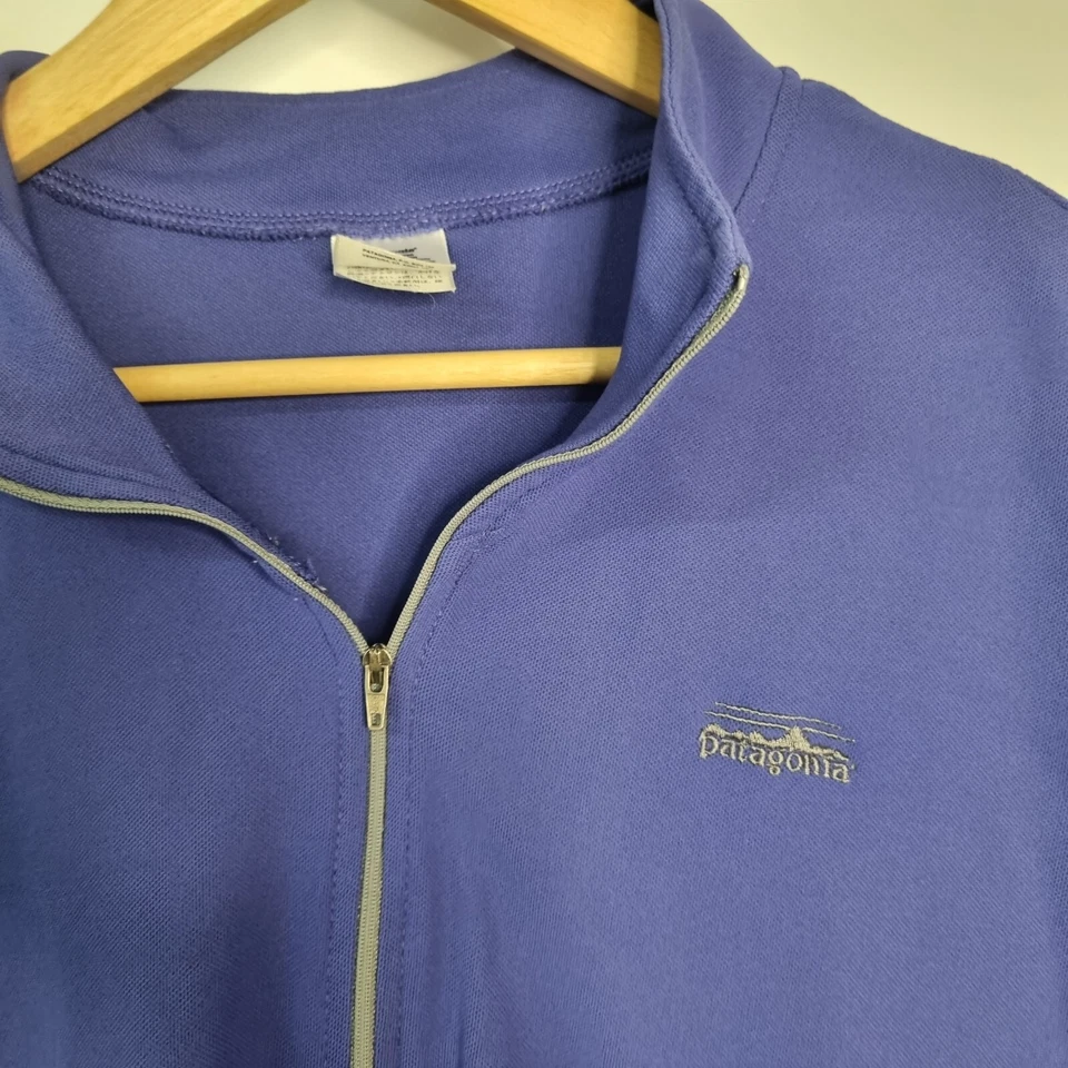 VTG Patagonia Cycling Top Jacket Layer Pullover Purple 1/2 Zip Long Sleeve Men L - Image 2 of 4