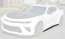 T6 Style PRIMER BLACK Side Skirt Rocker Panel Extension For 16-18 Camaro SS | RS