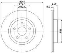 2X Hella 8DD 355 106-261 Bremsscheibe FüR Toyota