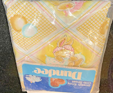 Dundee Baby Crib Sheet Bunnies  Balloons, Cotton Pastel Yellow New VNTG NURSERY