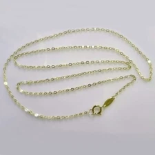 9ct yellow Gold diamond cut hammered trace chain 45cm 18". Made Italy. Gorgeous.