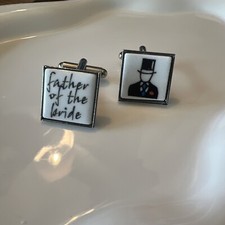 Unique Father of the Bride Wedding Cuff Links Square