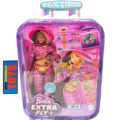 Barbie Extra Fly fashion Doll SAFARI OUTFIT glam fancy pink travel