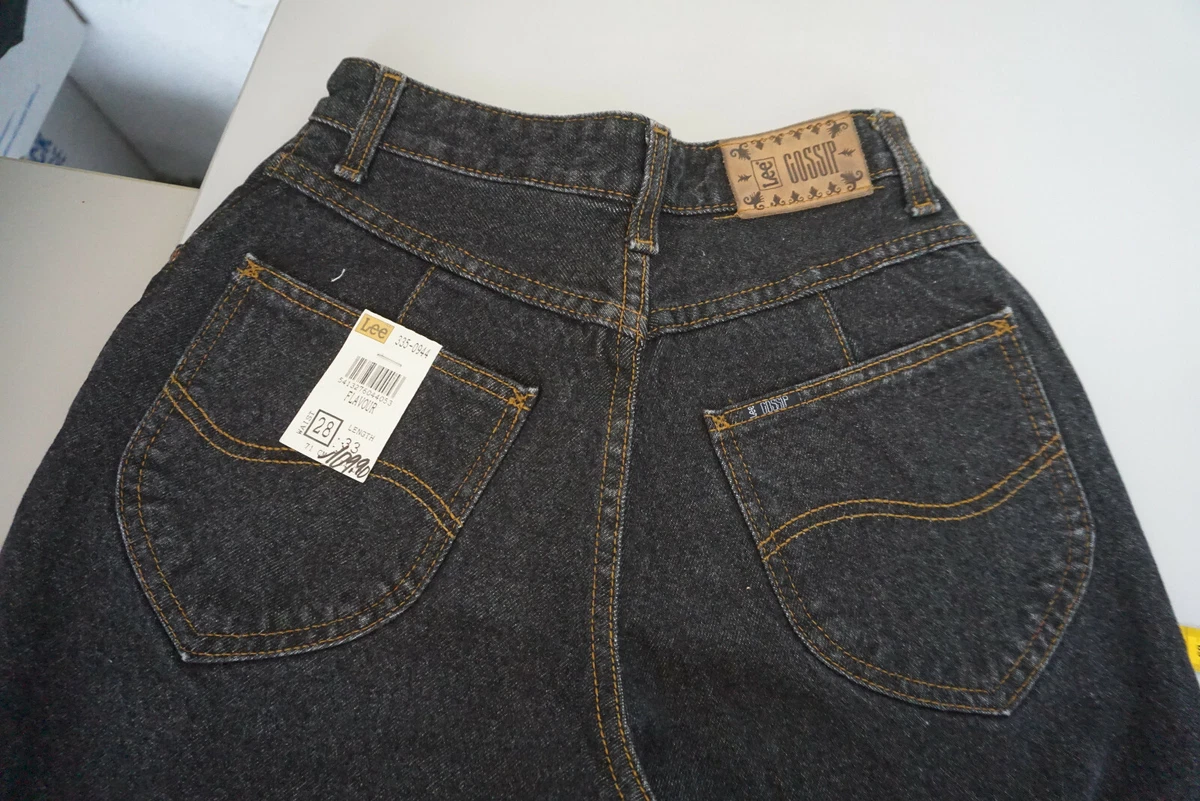 E Flavour Gossip Mens Jeans Tapered High W. Pants 28 33 W28 L33 Black NEW