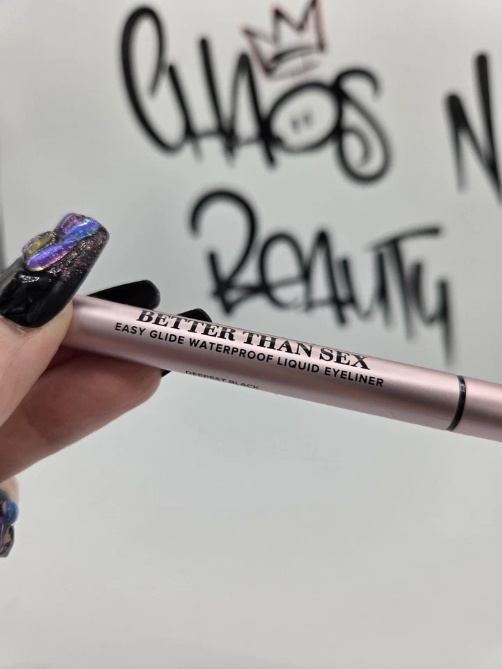 2x Too Faced Better Than Sex DEEPEST BLACK Waterproof Liquid Eyeliner .01oz NEW - Image 4 of 4