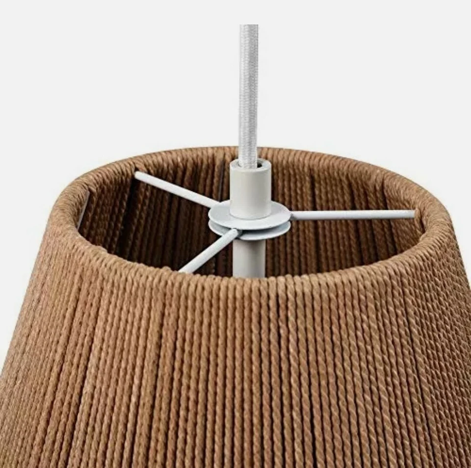 Pendant Light Globe Electric 60332 Grant 1 Twine, Matte, White Fabric Cord S11 - Image 2 of 3