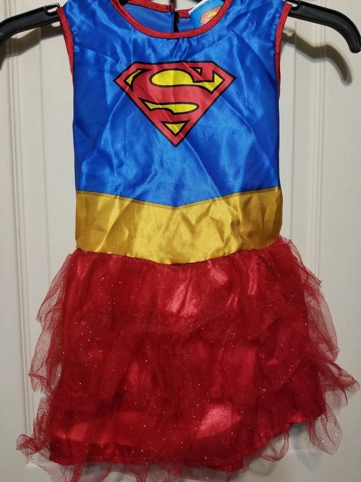 RUBIES SUPERGIRL DRESS WITH CAPE CHILD HALLOWEEN COSTUME SMALL PETITE - Image 4 of 4