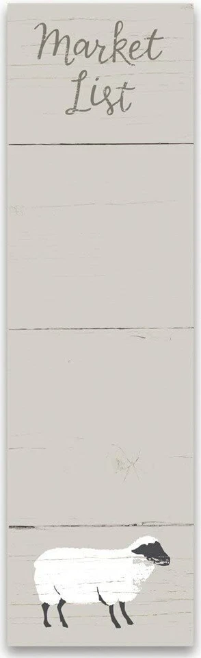 Primitives By Kathy Market Farm Sheep Magnetic List Notepad ~ Sticky Note ~ 60 p