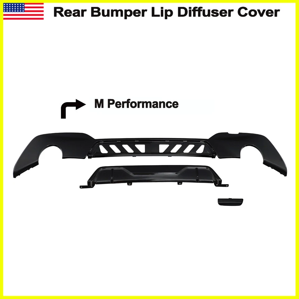 For BMW G20 G28 330i M Sport 2019-2021 Front+Rear Lip Trunk Lid Spoiler Black Foto 3 de 4