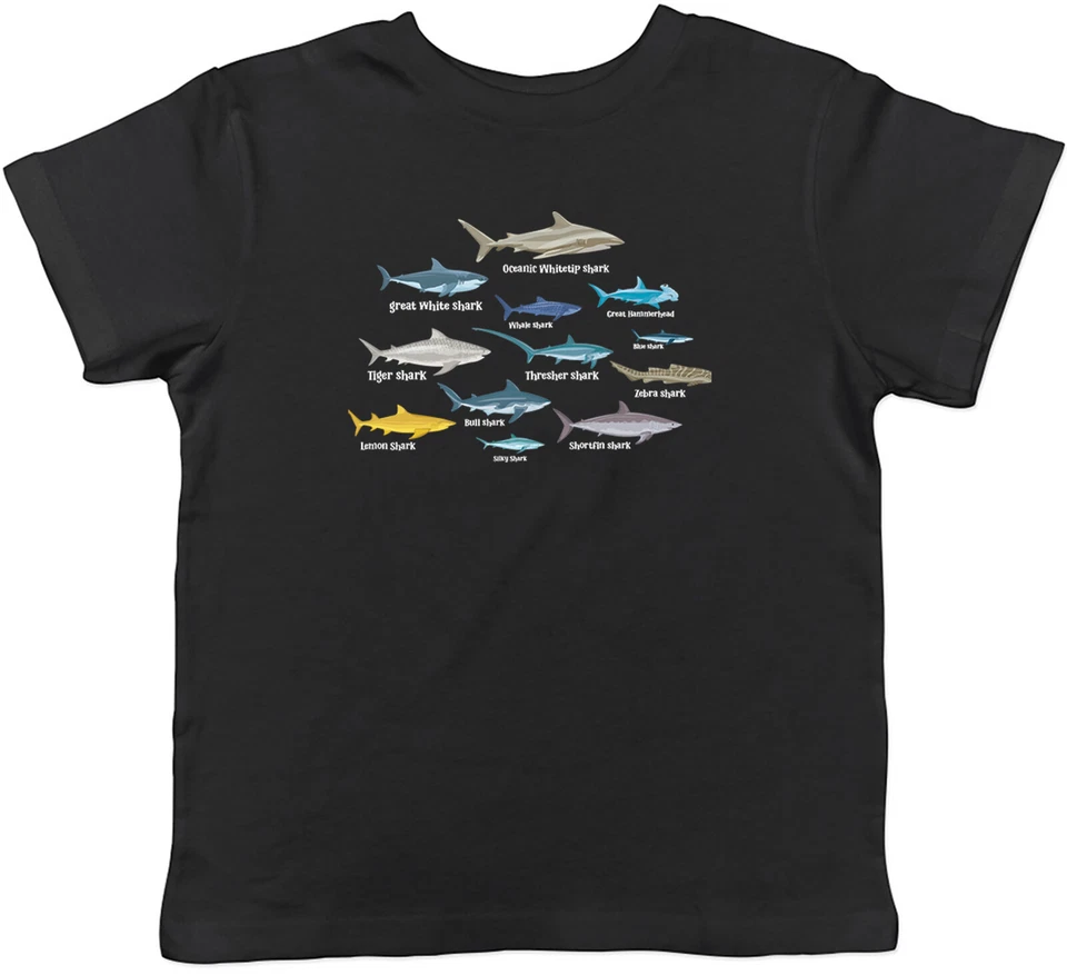 BABY ORIGINALS Sharks of the World Kinder T-Shirt Ozeanliebhaber Kinder Jungen Mädchen Geschenk