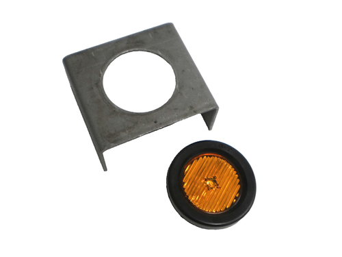 Custom Weld On Bracket Mount With 2 Round Sealed Amber LED Reflective Light - Foto 9