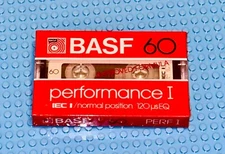 BASF  PERFORMANCE  I   60    TYPE I   BLANK CASSETTE TAPE (1) (SEALED)