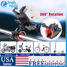 360° Motorcycle Bike Bicycle GPS Cell Phone Holder Handlebar Mount For iPhone