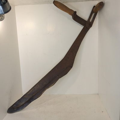 #ad MI Barn Vintage Antique Hay Knife Sickle Scythe Ice Cutting Hand Saw Farm Tool $37.50