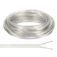 50Ft 18/2 PVC Covered Wire, SPT-2 UL Listed Copper Electronic Wire, Clear