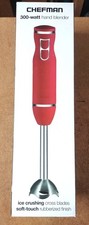 Chefman 300-Watt 2-Speed Hand Blender Red Rubberized Finish