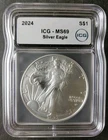 2024 $1 American Silver Eagle Dollar ICG MS69
