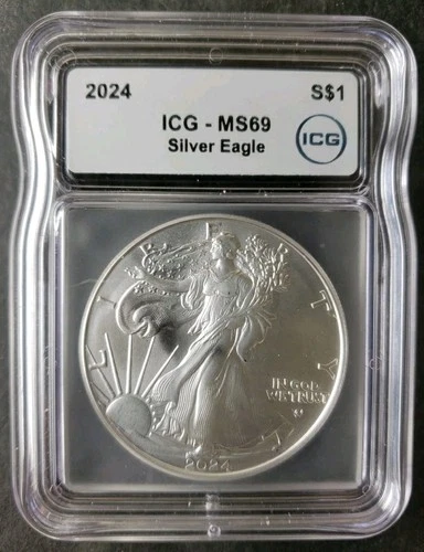 2024 $1 American Silver Eagle Dollar ICG MS69