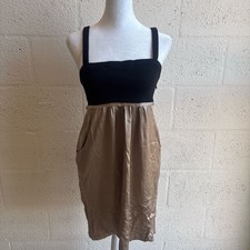 Cindy Lee Two-Tone Sleeveless Empire Waist Cocktail Dress with Pockets