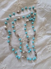Sarah Cov Turquoise & Silver Sphere  Beads 1970s 31