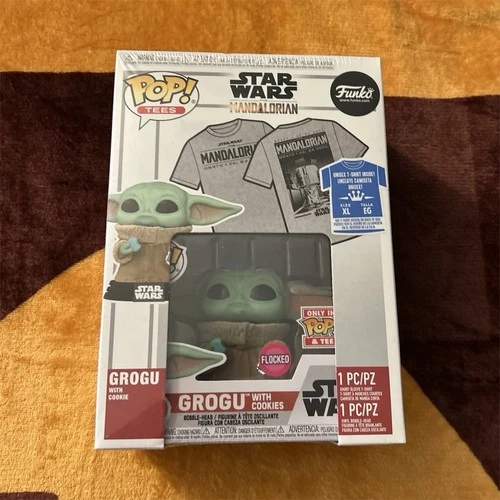 Funko Pop! Tees Star Wars Grogu Flocked Exclusive Bobblehead & T-Shirt XL