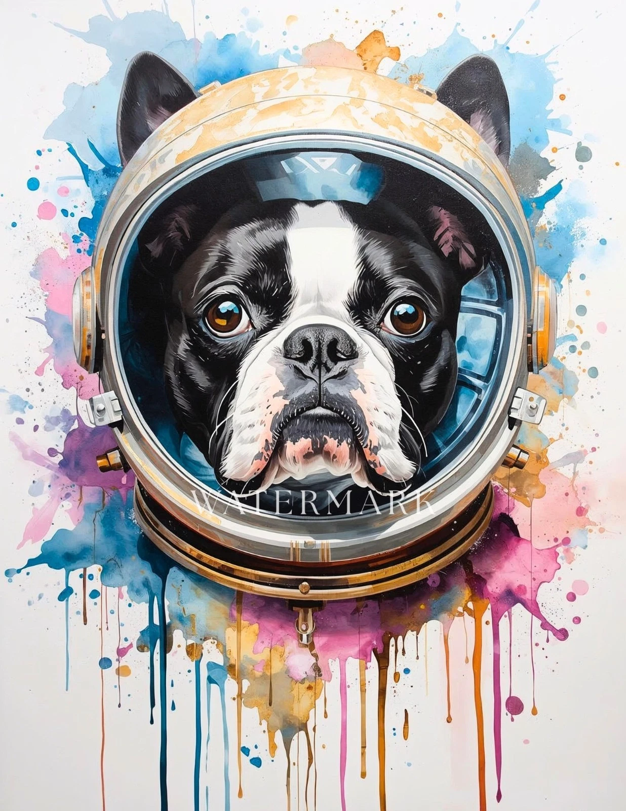Boston Terrier Astronaut Dog Oil Painting Print Wall Art Colorful Pet Portrait G
Opens in a new wind
